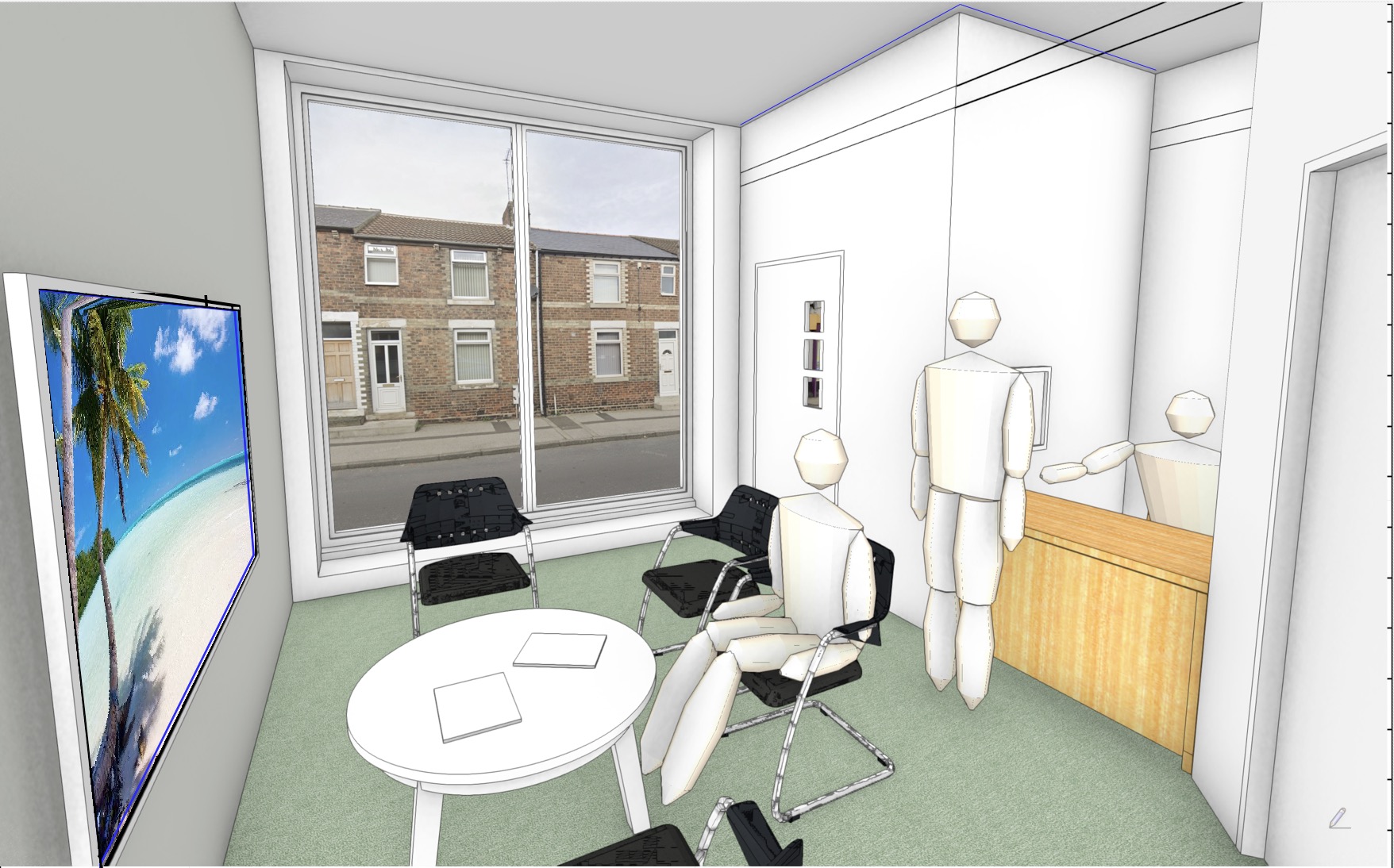Dental practice - perspective of reception area